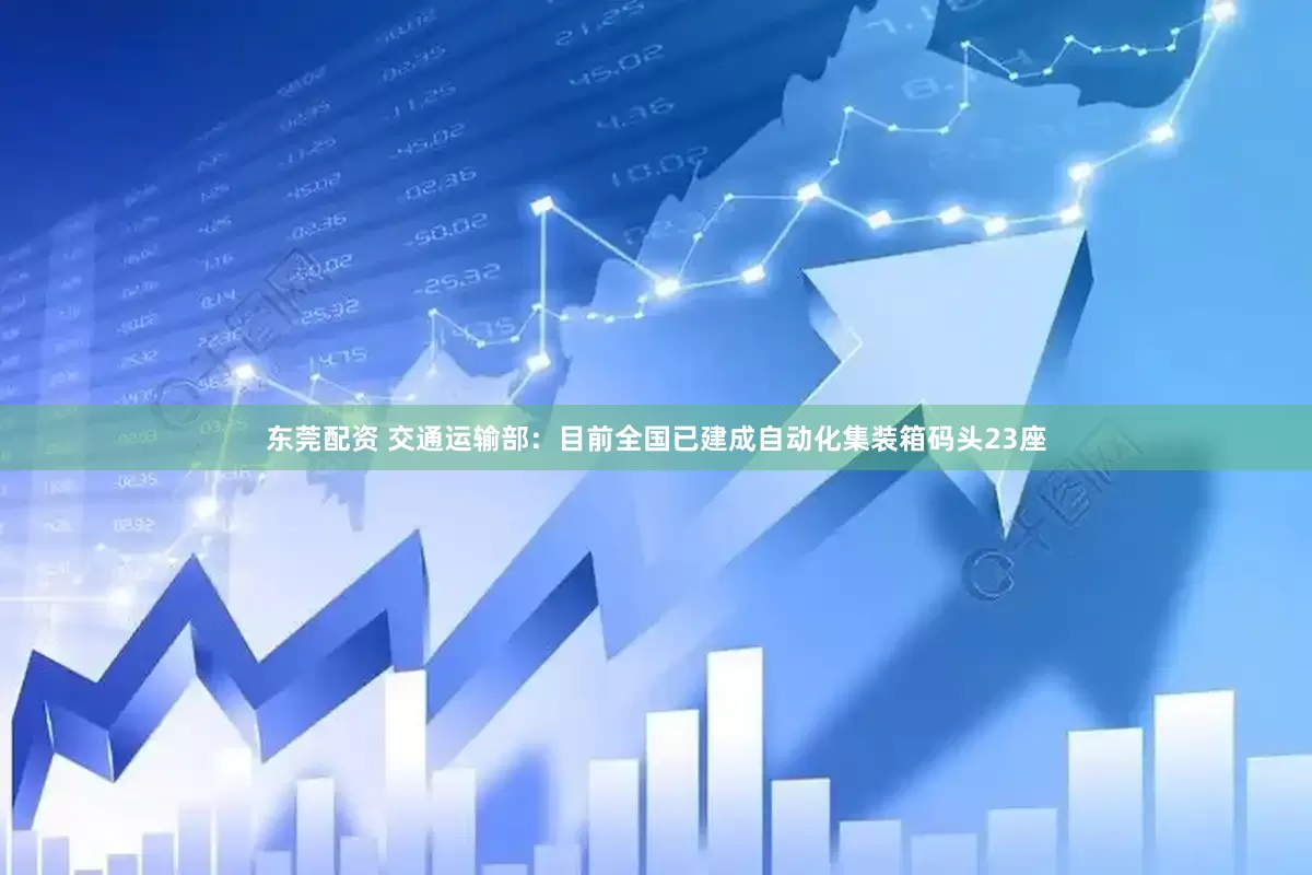 东莞配资 交通运输部：目前全国已建成自动化集装箱码头23座